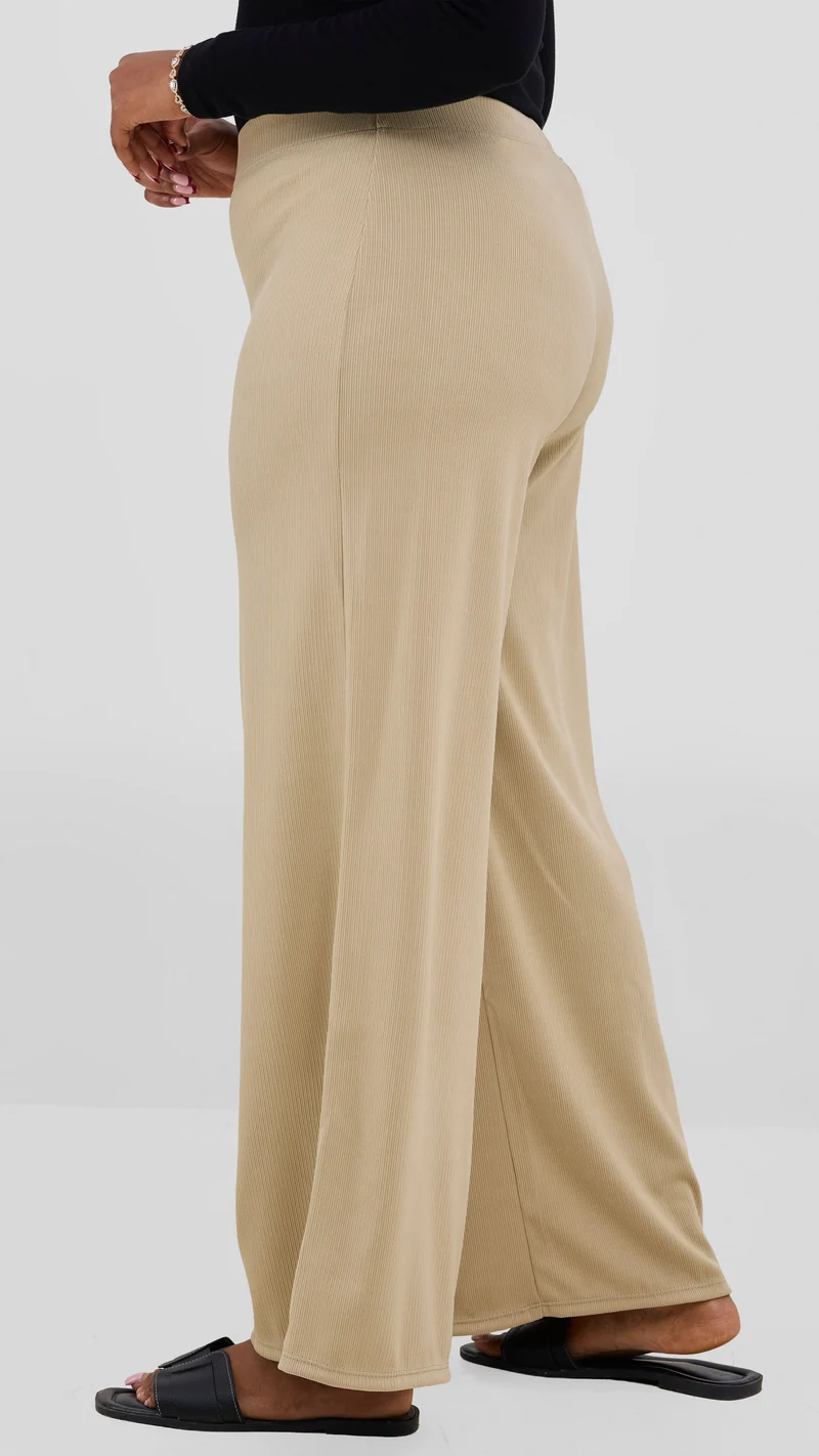 Vivo Chela Wide Leg Pants - Taupe
