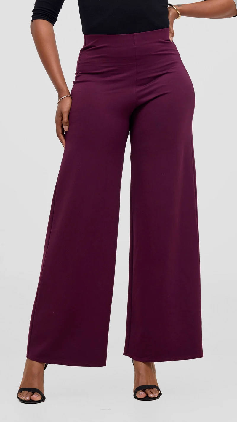 Vivo Rema Straight Leg Pants - Chocolate
