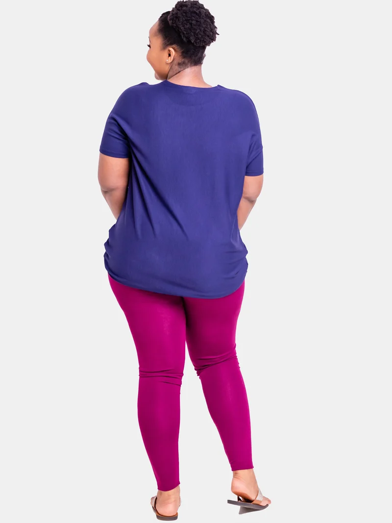 Zoya Basic Full Length Leggings - Burgundy