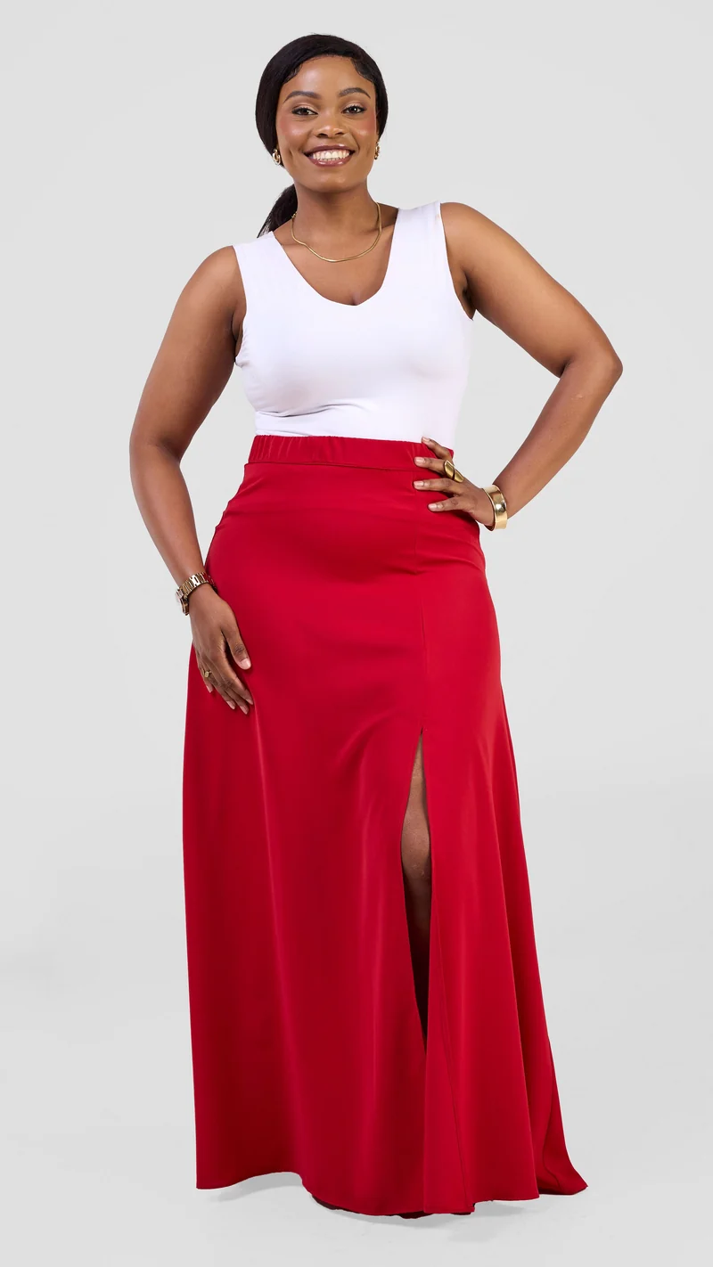 Vivo Kemi Maxi Skirt - Dark Red