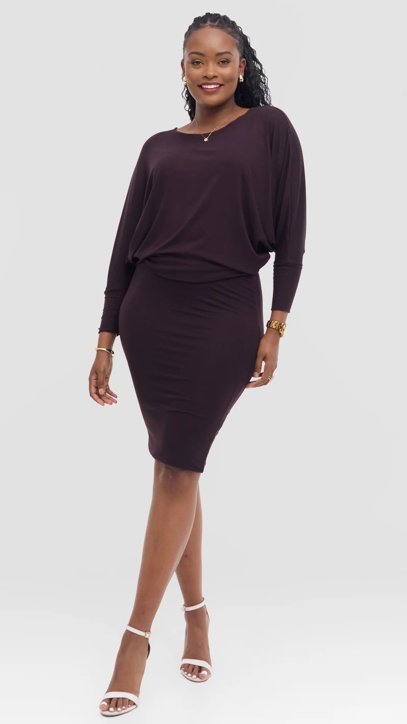 Vivo Tolani Dress in Jersey - Chocolate