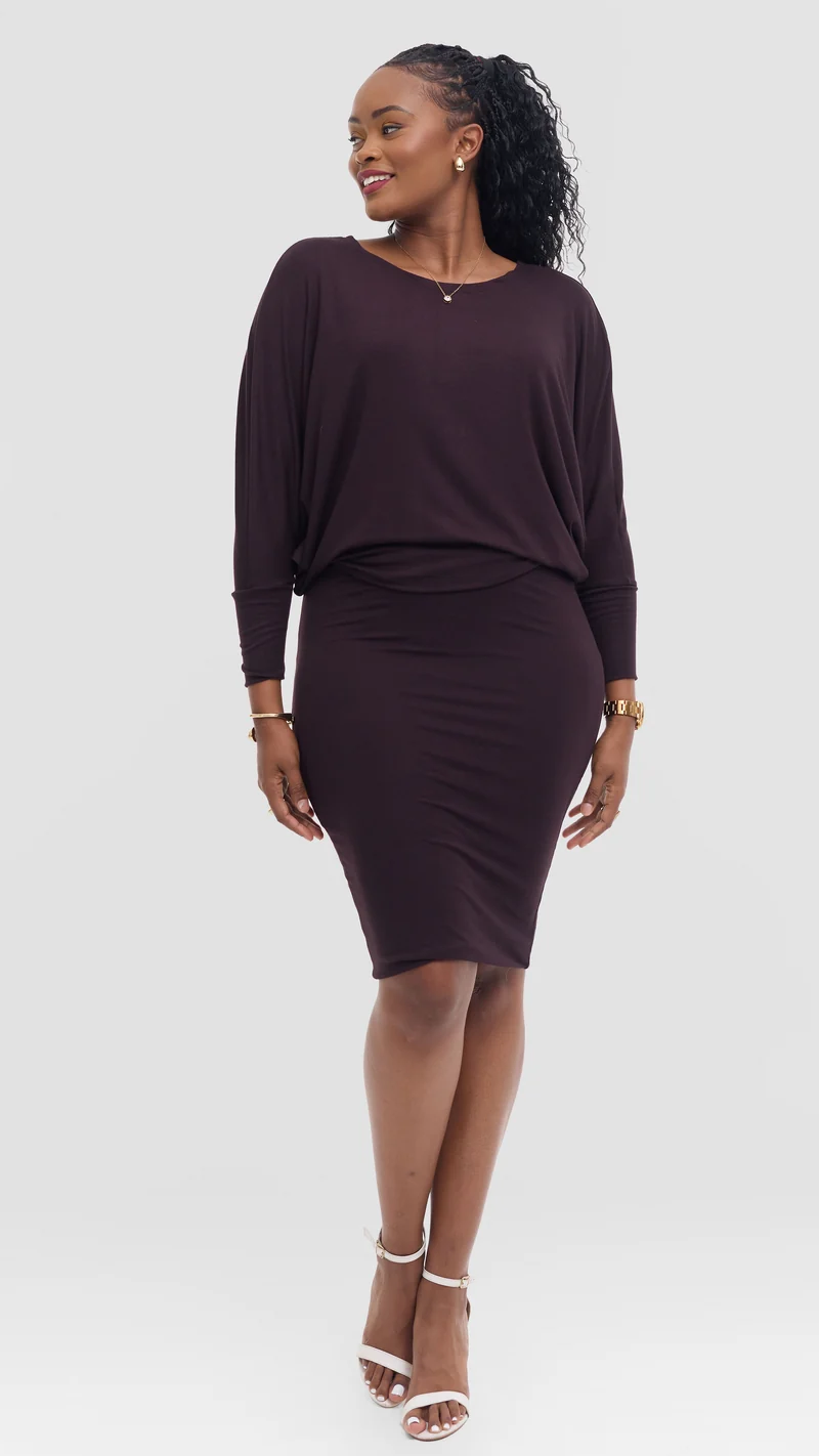 Vivo Tolani Dress in Jersey - Chocolate