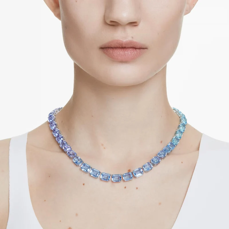 Swarovski Unisex Millenia Tennis‑Halskette Blauer Farbverlauf 5694136