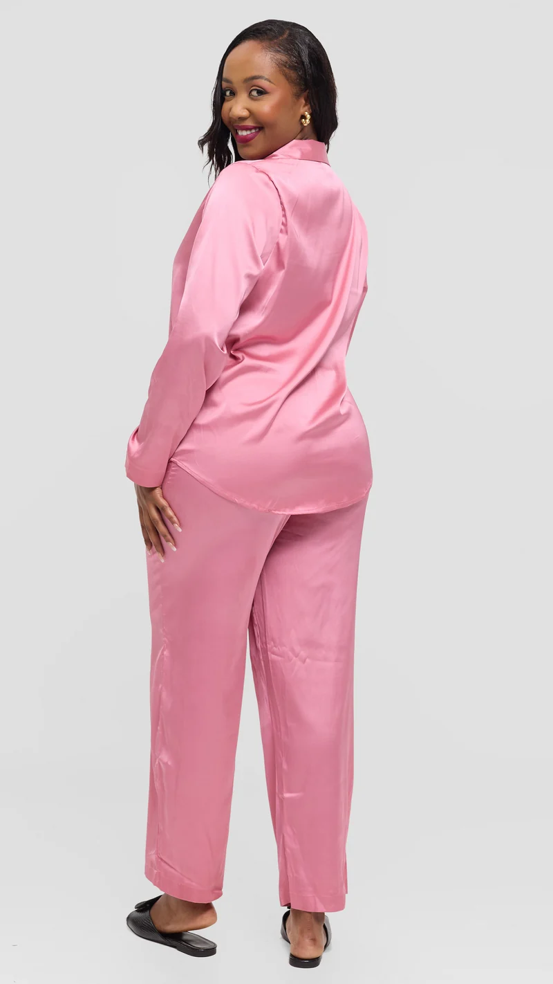 Inroses Lux Sleepwear-Two Piece Set - Blush Pink