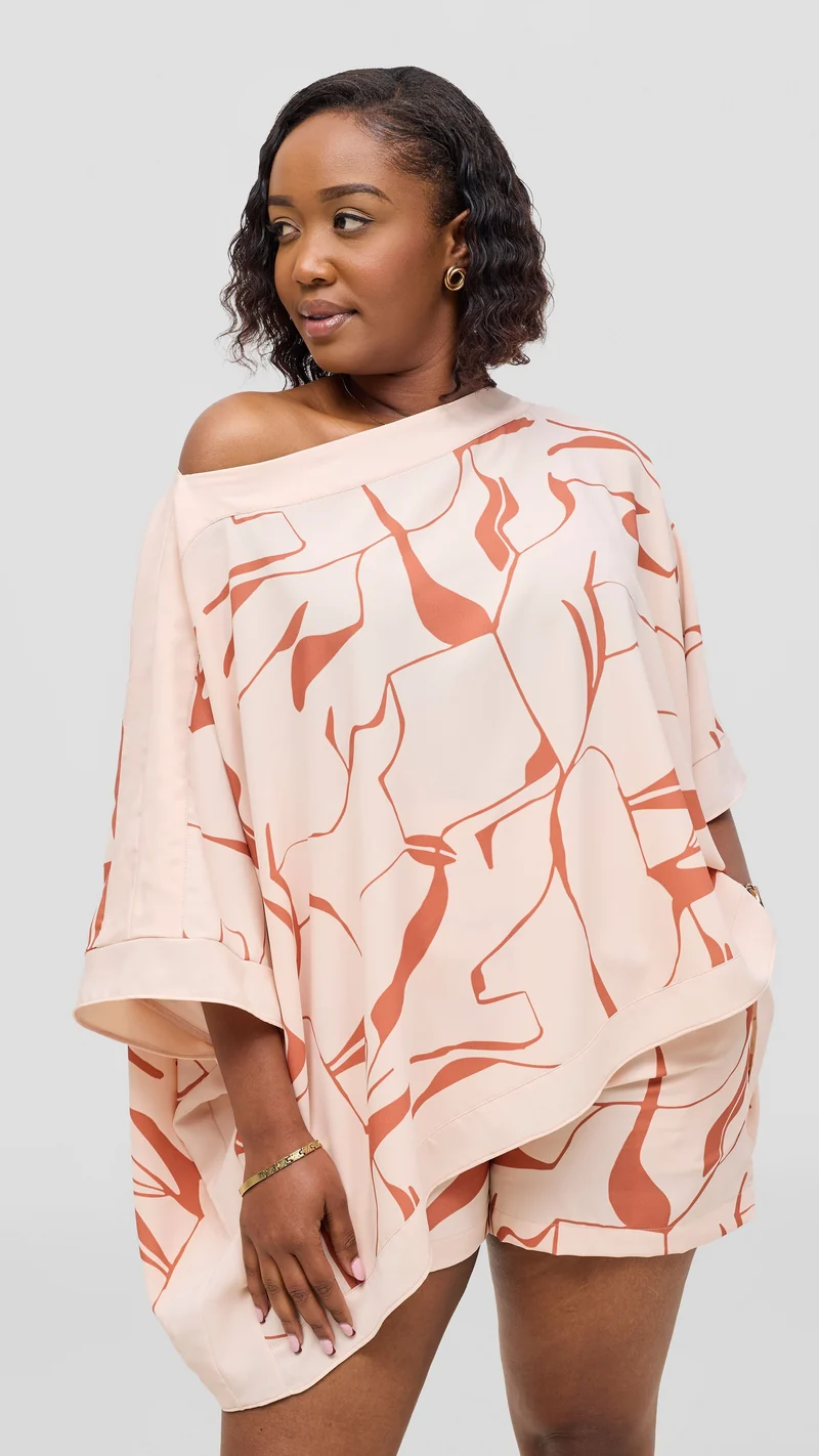 Vivo Liora Shorts - Cream / Coral Ziza Print