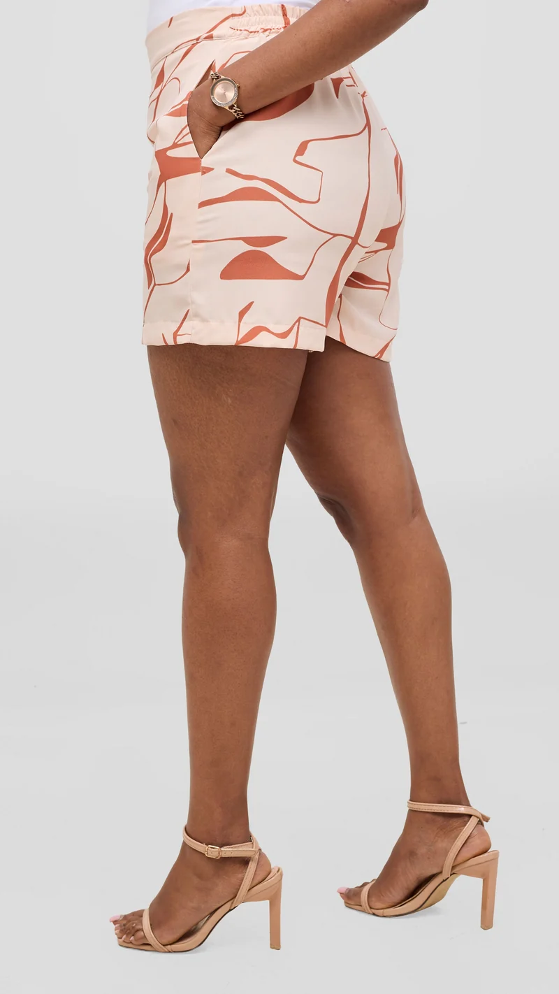 Vivo Liora Shorts - Cream / Coral Ziza Print