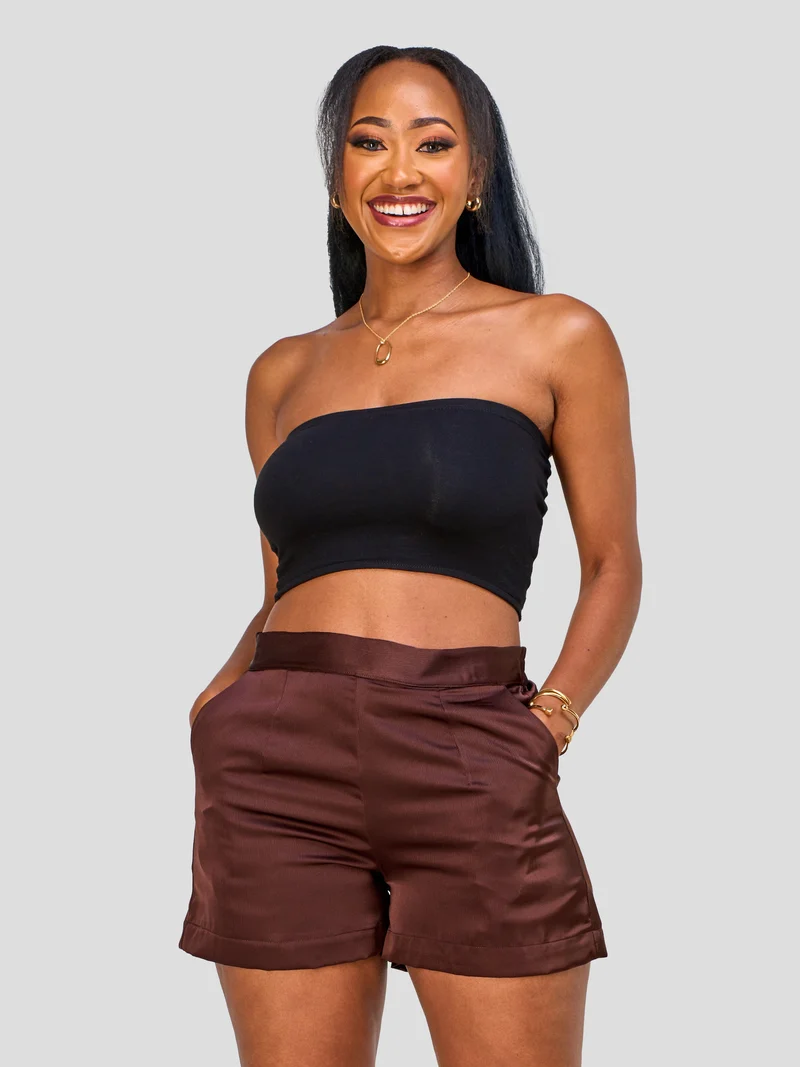 Vivo Nimali Satin Shorts - Brown