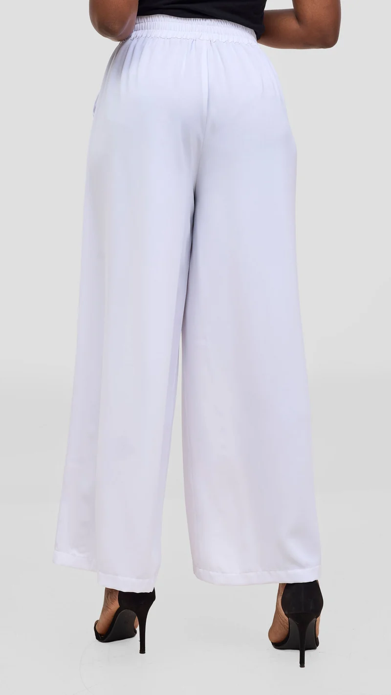Vivo Talia Wide Leg Pants - White