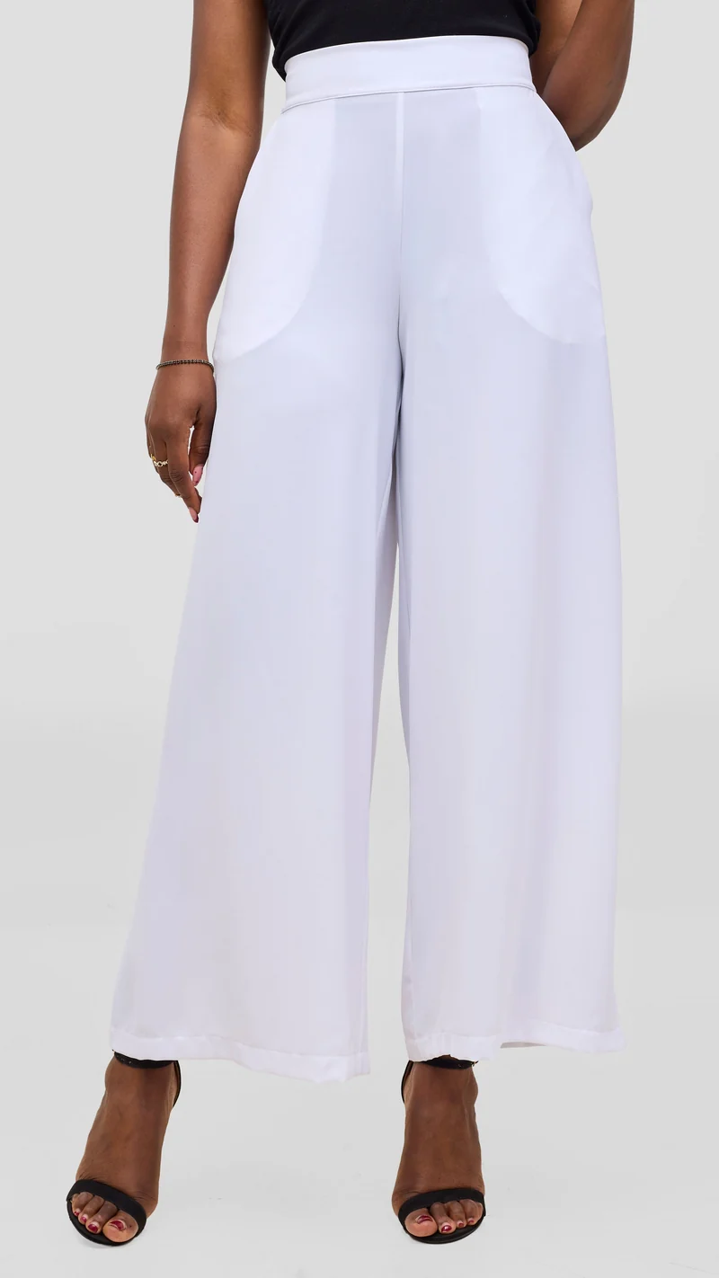 Vivo Talia Wide Leg Pants - White