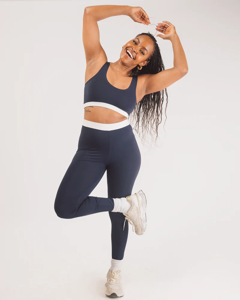 Vivo X This Is Essential Leggings - Navy Blue / White