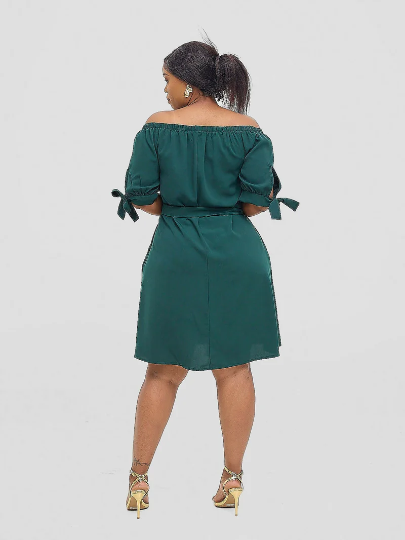 Salok Wear Dabby Off-shoulder Dress - Green