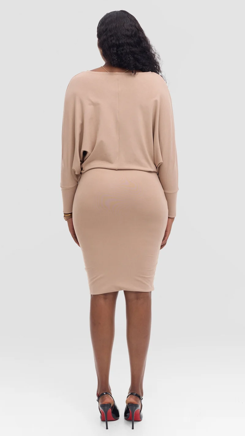 Vivo Basic Tolani Dress in Jersey - Taupe