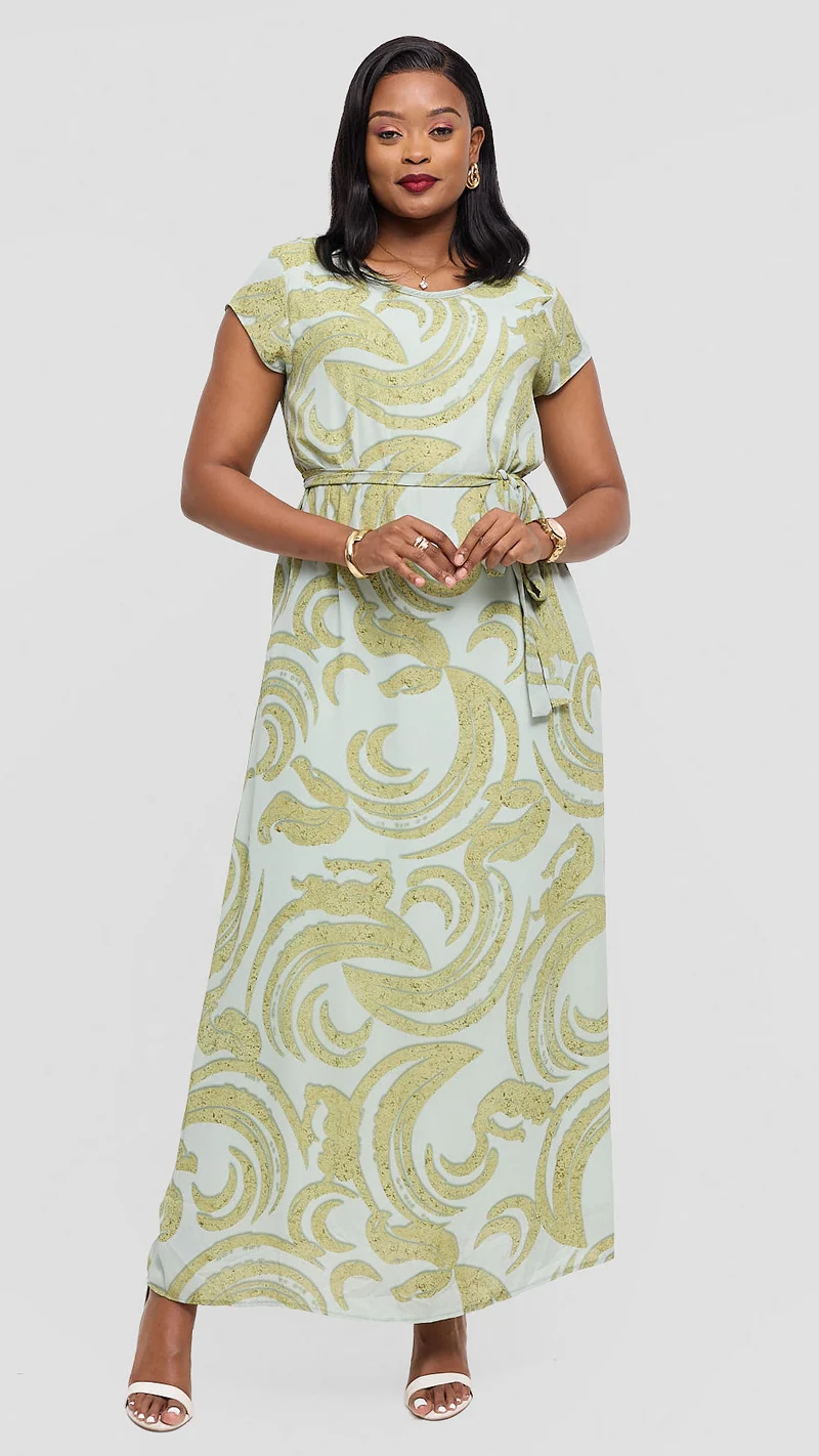 Salok Havilah Tapi Maxi Dress - Mint Print