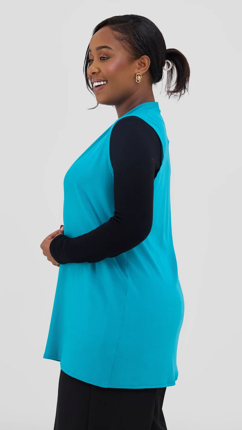 Vivo Everyday Sleeveless Waterfall in Jersey - Sea Green