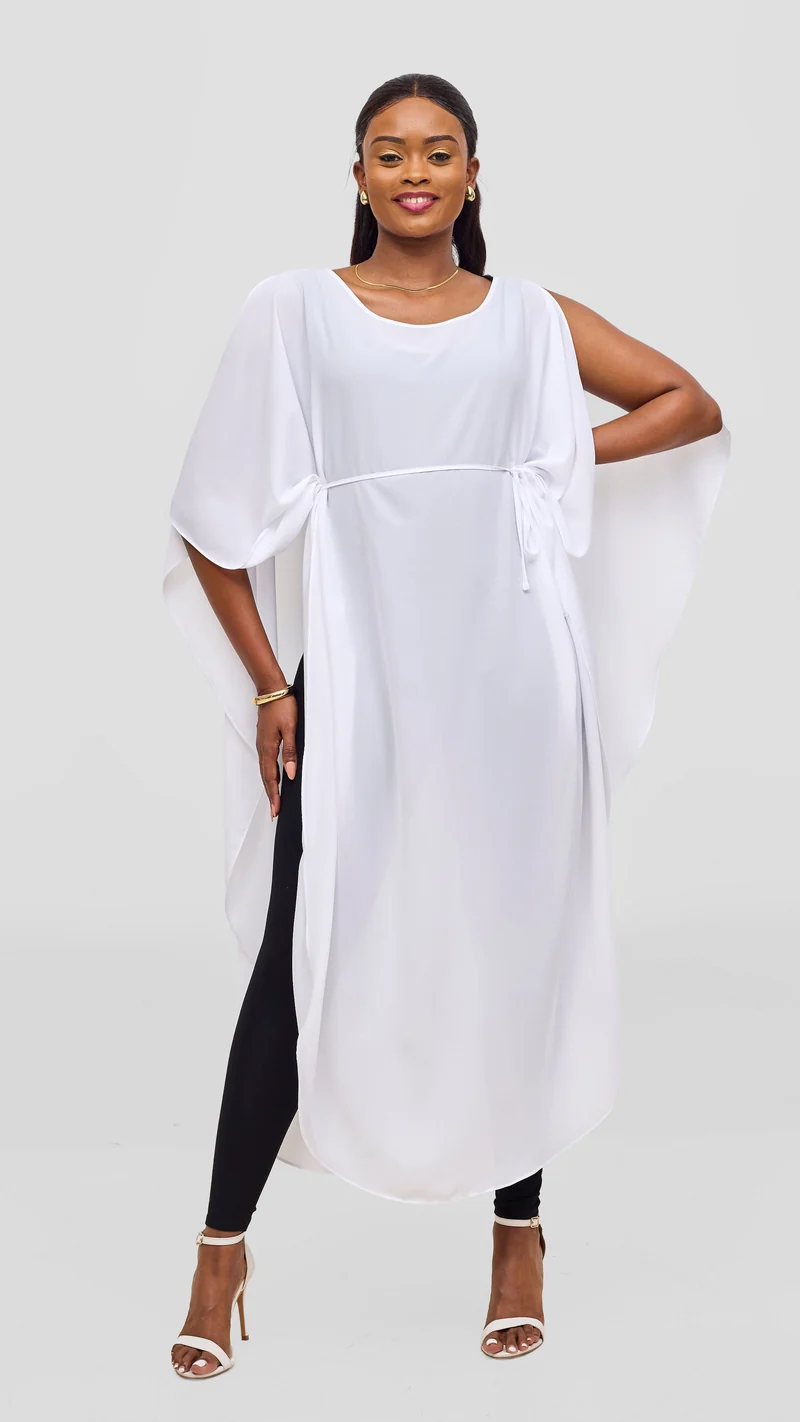 Vivo Liora Scalloped Maxi Top - White
