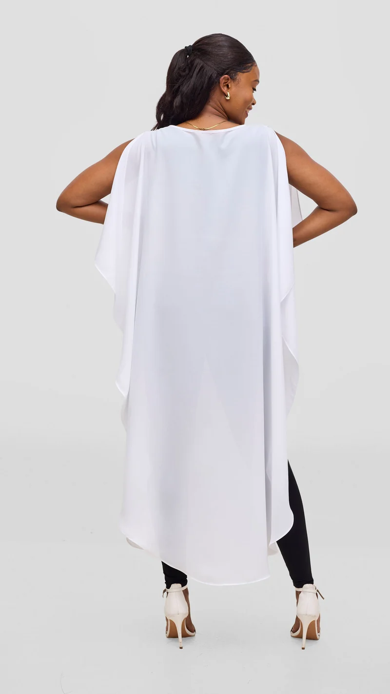 Vivo Liora Scalloped Maxi Top - White