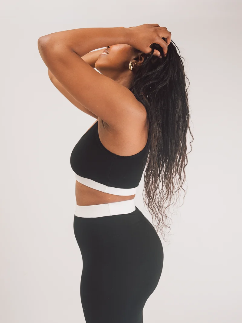 Vivo X This Is Essential Scooped Neck Bralette - Black / White