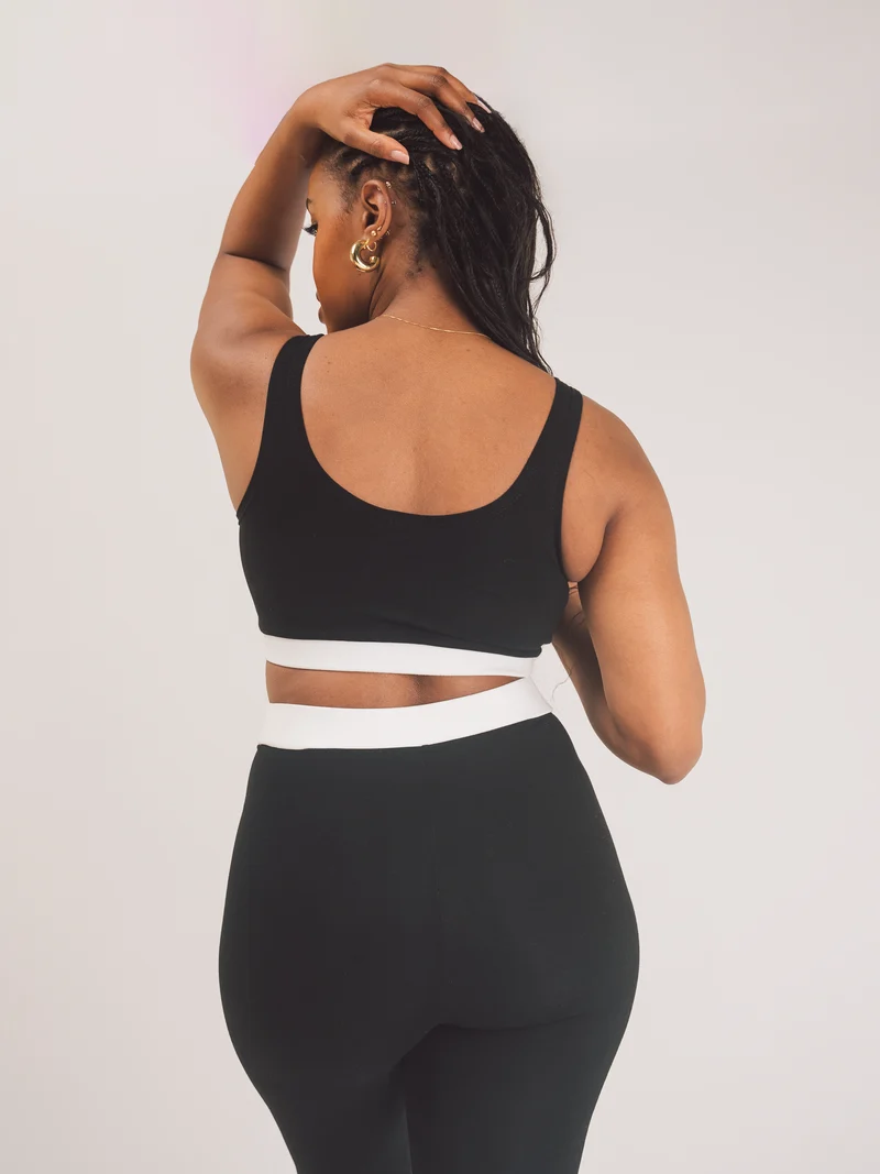 Vivo X This Is Essential Scooped Neck Bralette - Black / White