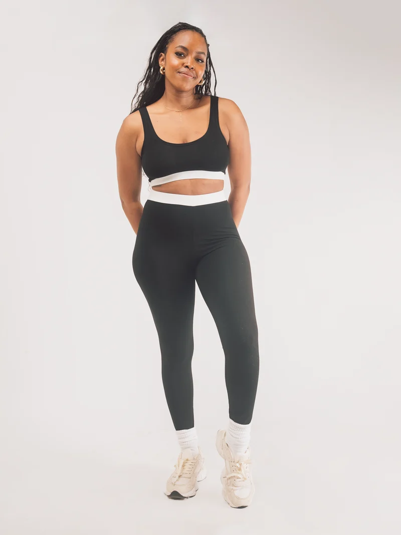 Vivo X This Is Essential Scooped Neck Bralette - Black / White