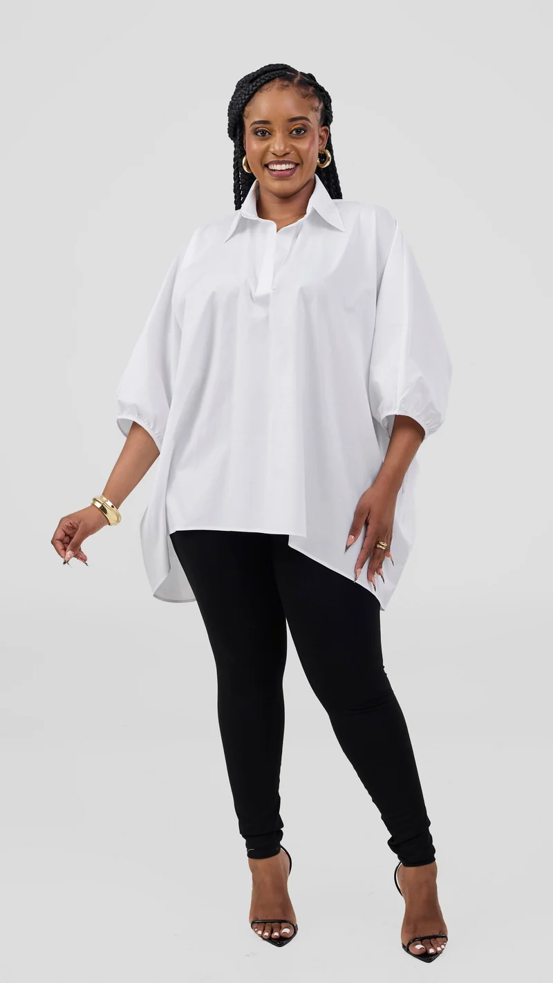 Vivo Cotton High Low Top - White
