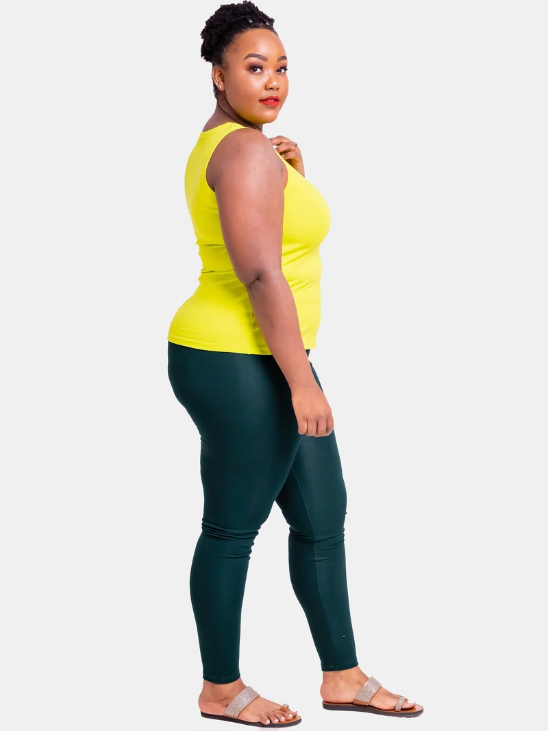 Zoya Basic Full Length Leggings - Dark Green