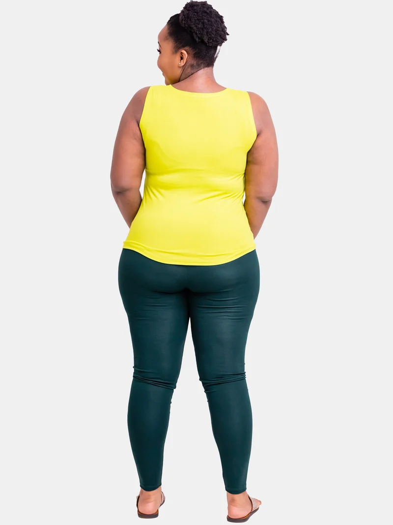 Zoya Basic Full Length Leggings - Dark Green