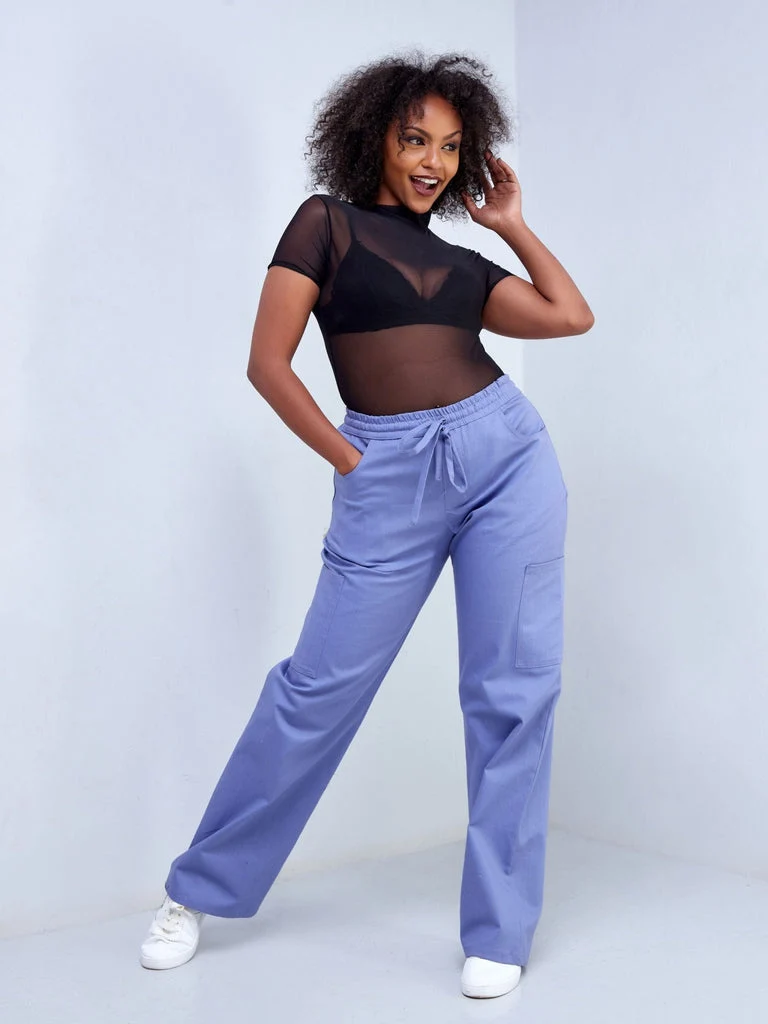 Zoya Nia Wide Cargo Pants - Lilac