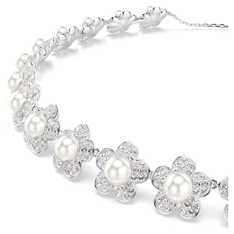 Swarovski Halsband Unisex Ariana Grande x Swarovski Kristallperle Rundschliff Weiß Rhodiniert 5751250