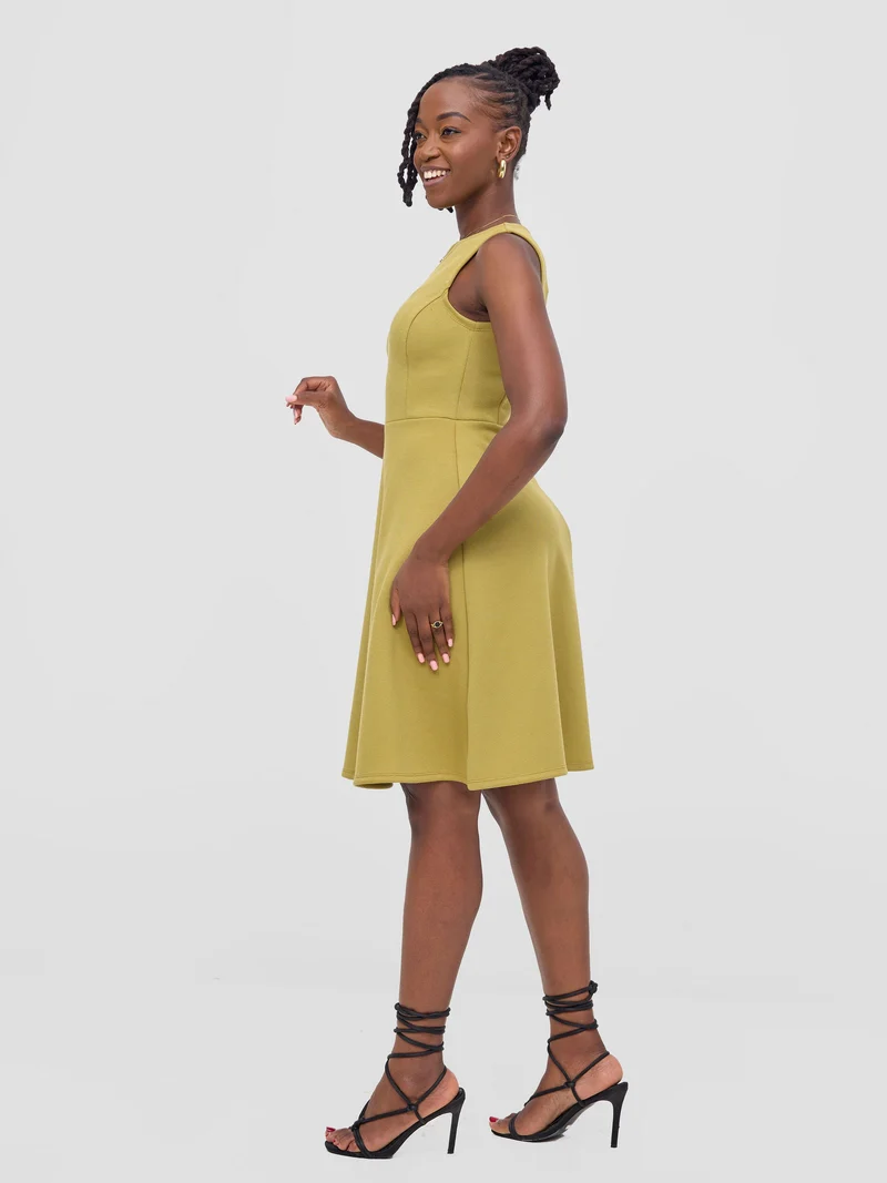 Vivo Niari Boat Neck Dress - Light Olive