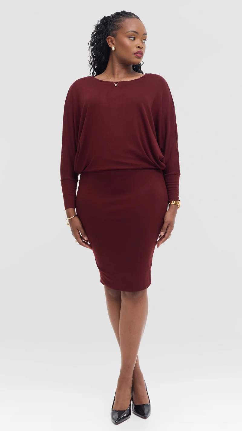 Vivo Tolani Dress in Jersey - Mulberry