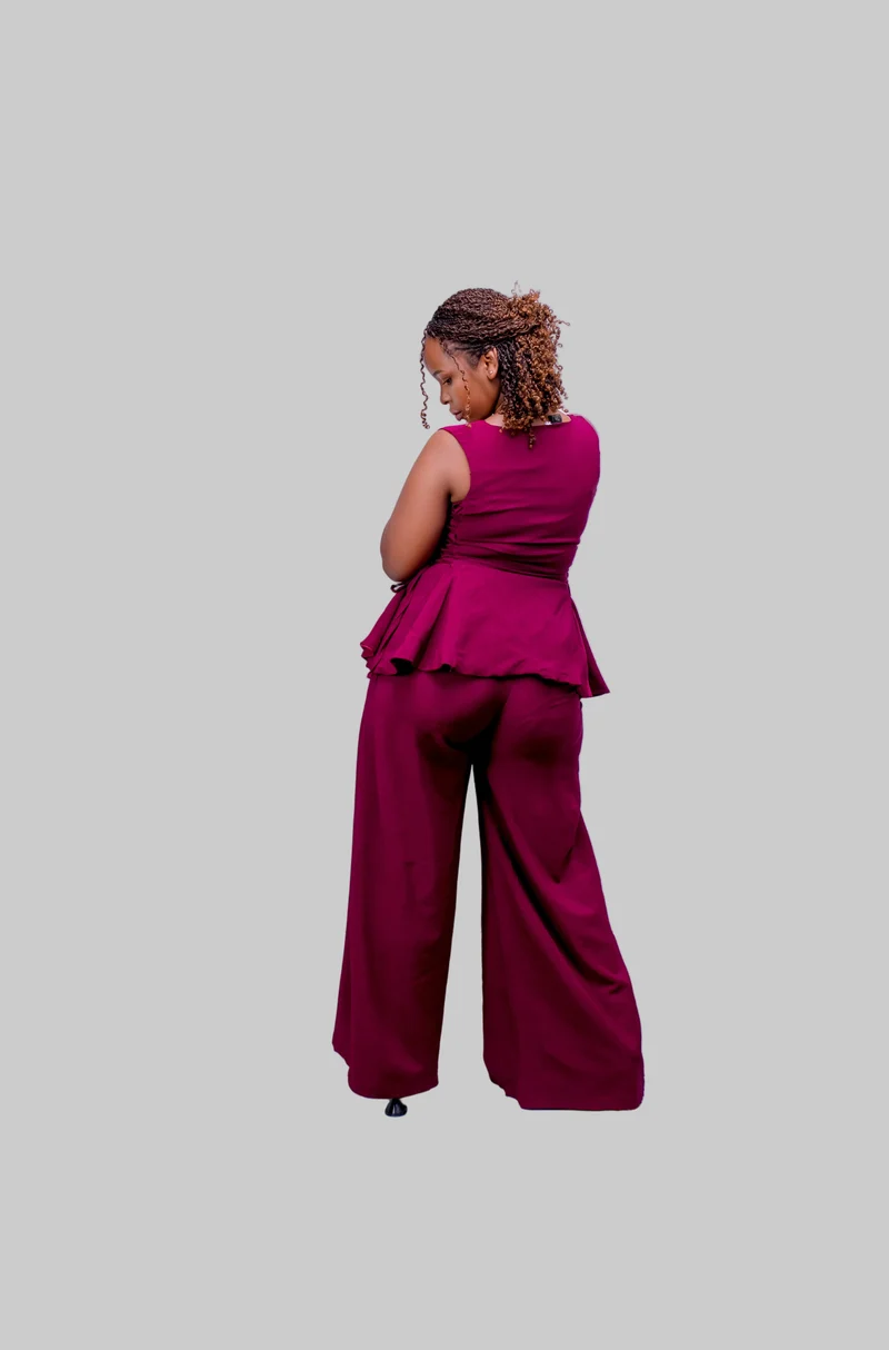 Phyls Collections Nala Pallazo Set - Maroon