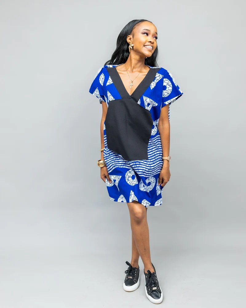 Afriwia Sanaa Boubou Dress - Blue
