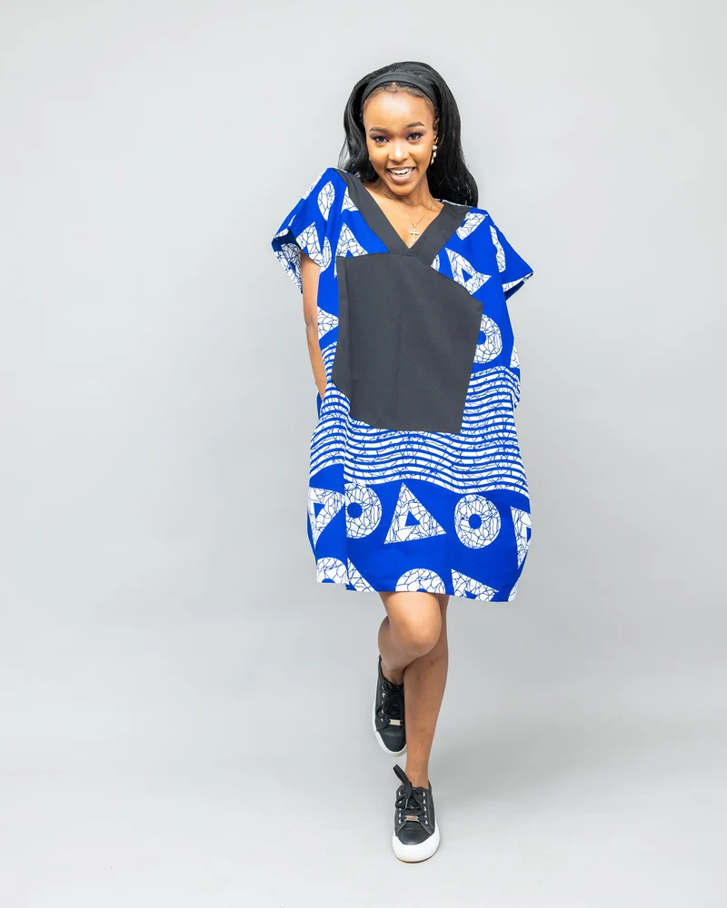 Afriwia Sanaa Boubou Dress - Blue