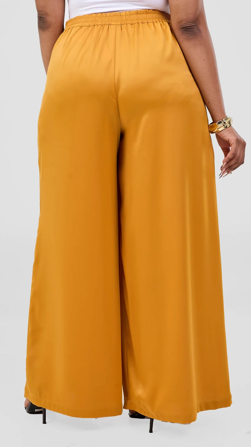Vivo Essi Wide Leg Pants - Dark Mustard