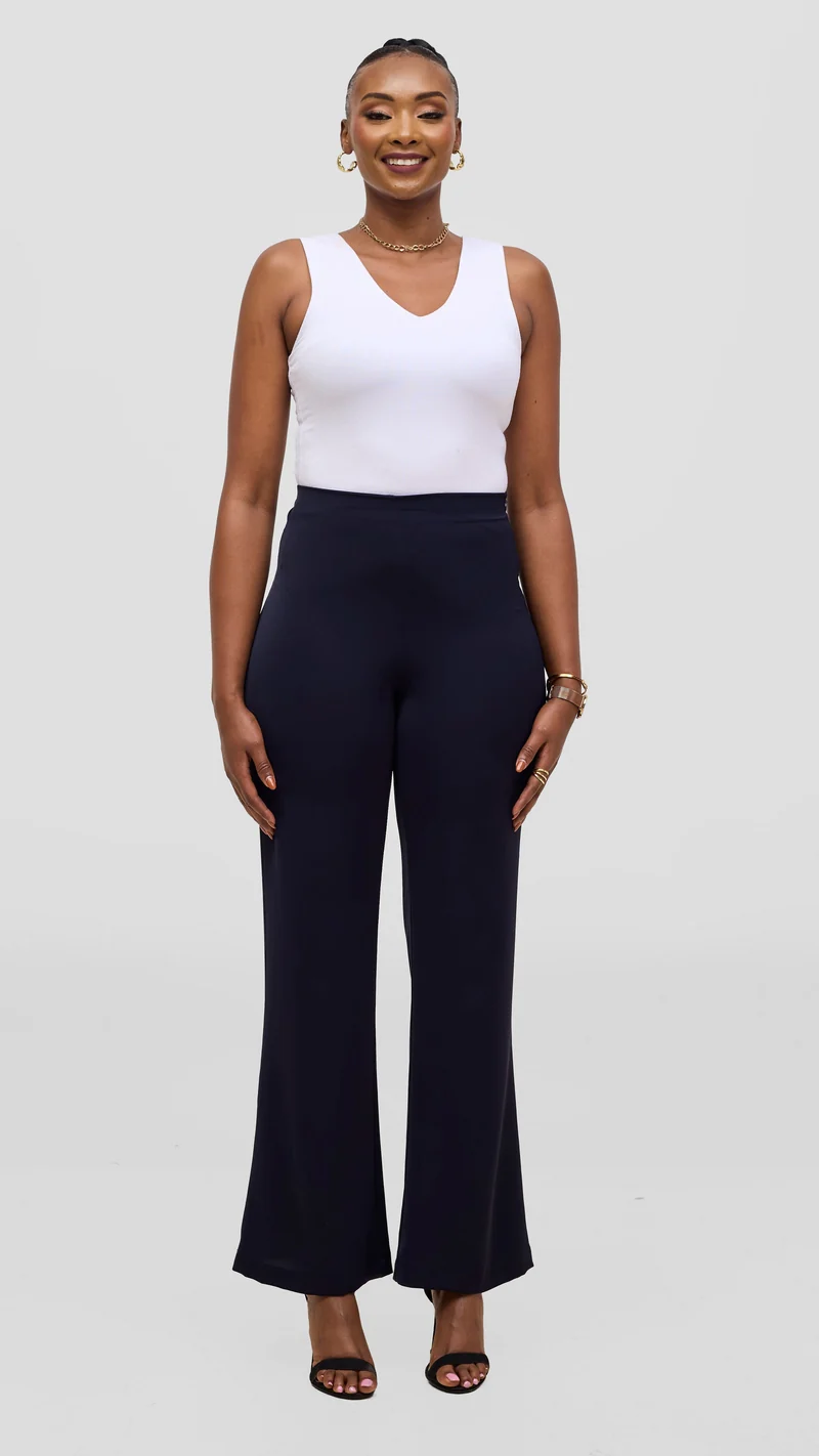 Vivo Talia Slim Pants - Navy