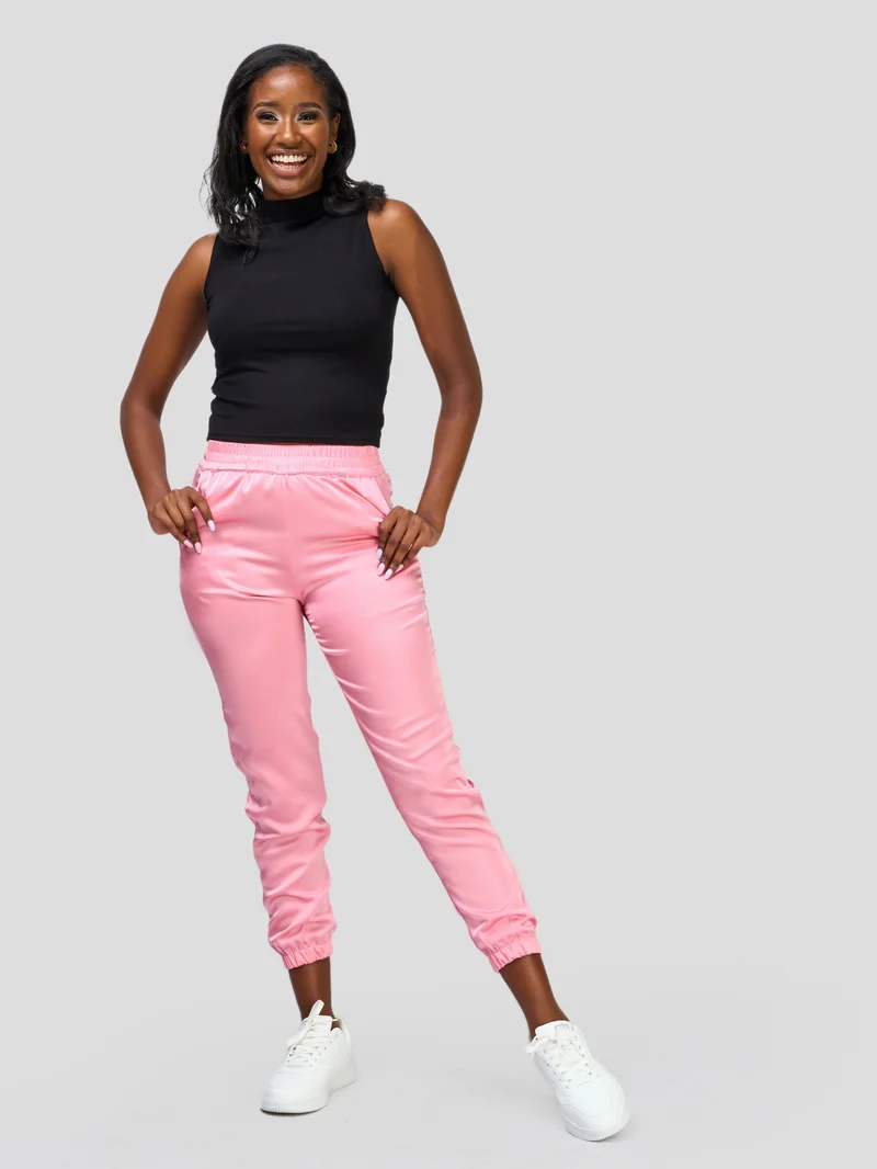 Vivo Nimali Satin Joggers - Pink