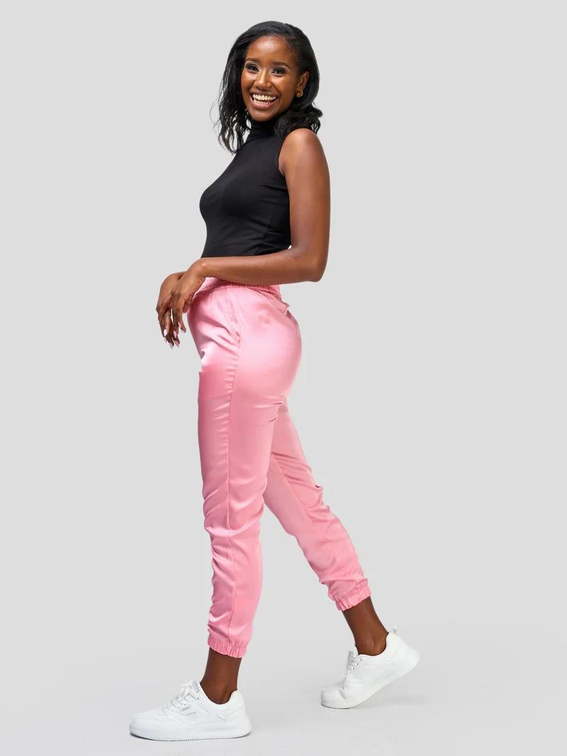 Vivo Nimali Satin Joggers - Pink