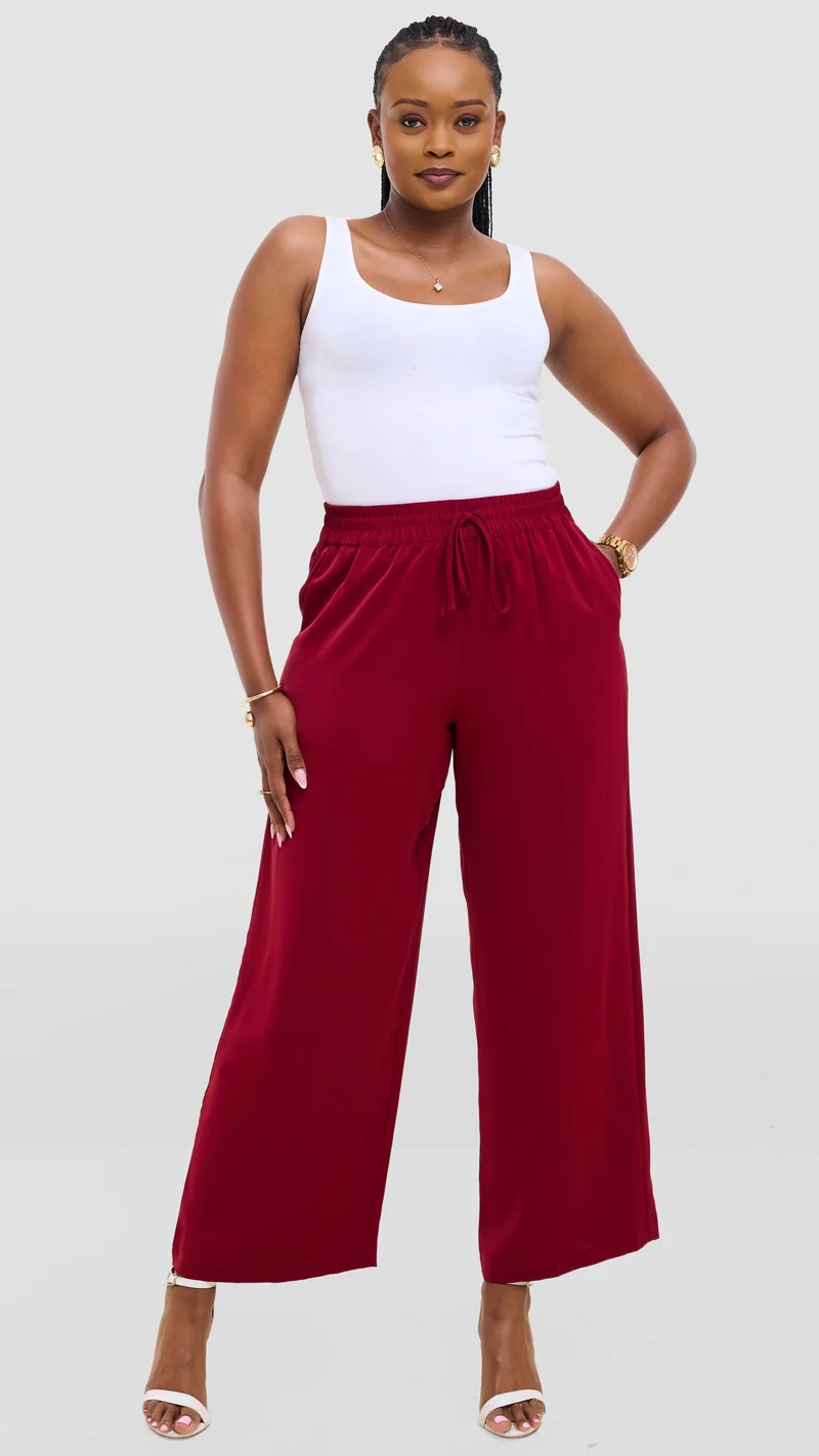 Vivo Wastani Drawstring Pants - Maroon