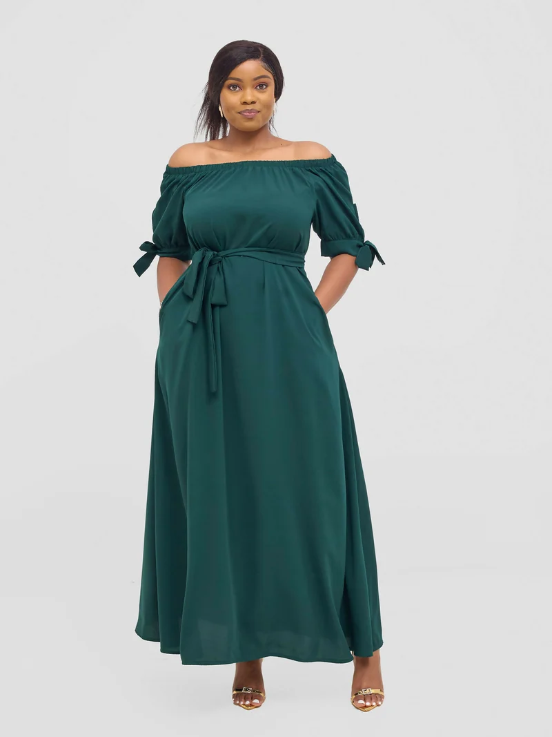 Salok Wear Dabby Offshoulder Dress - Green