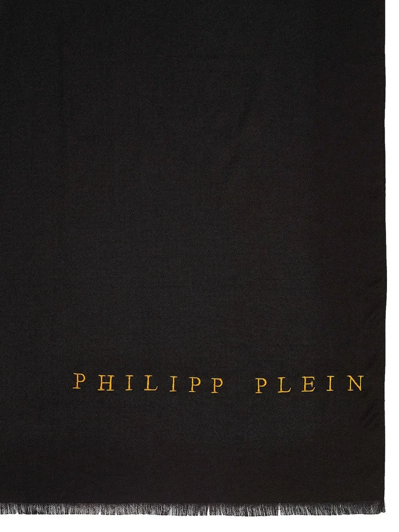 Philipp Plein Schal Halstuch Stola mit gesticktem Logo