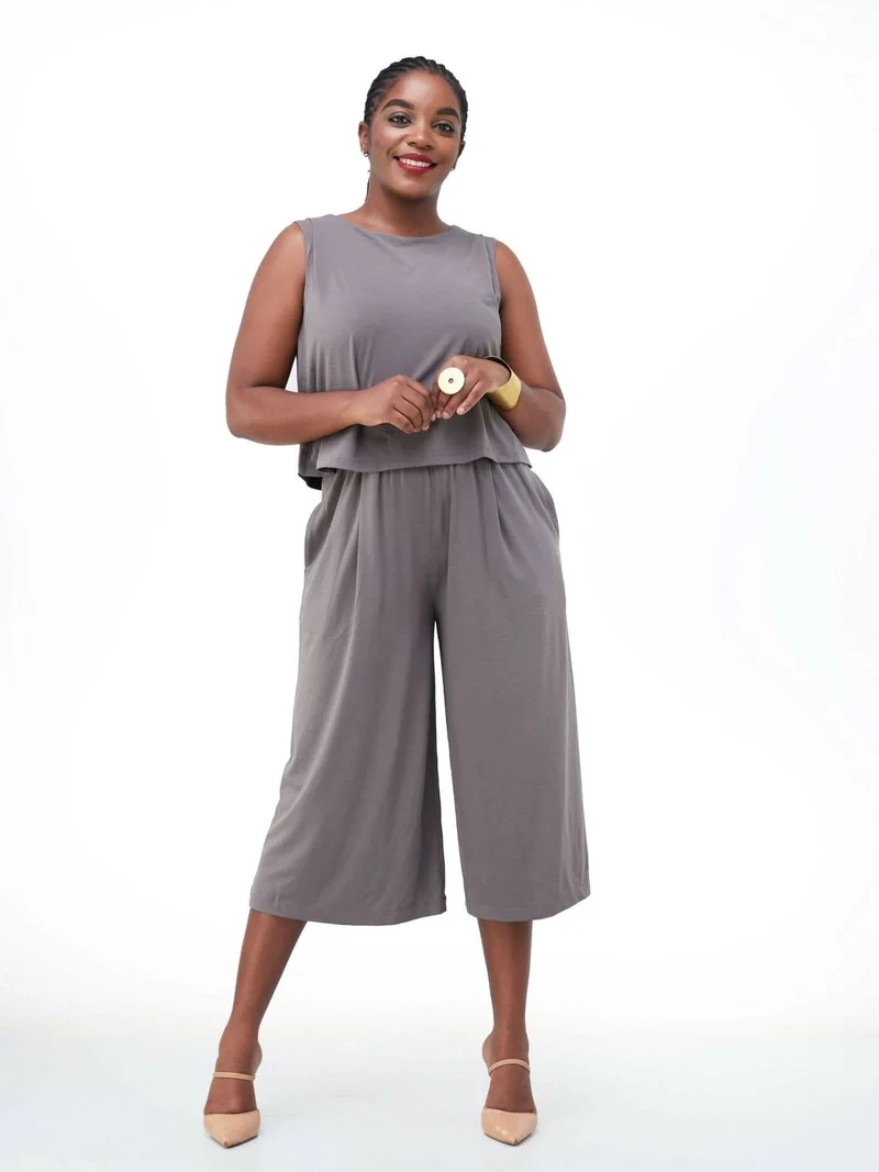 Hessed Sleeveless Jumpsuits - Grey