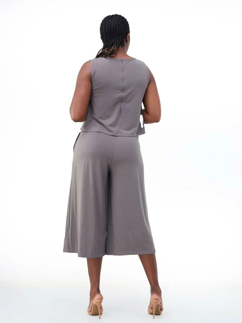 Hessed Sleeveless Jumpsuits - Grey