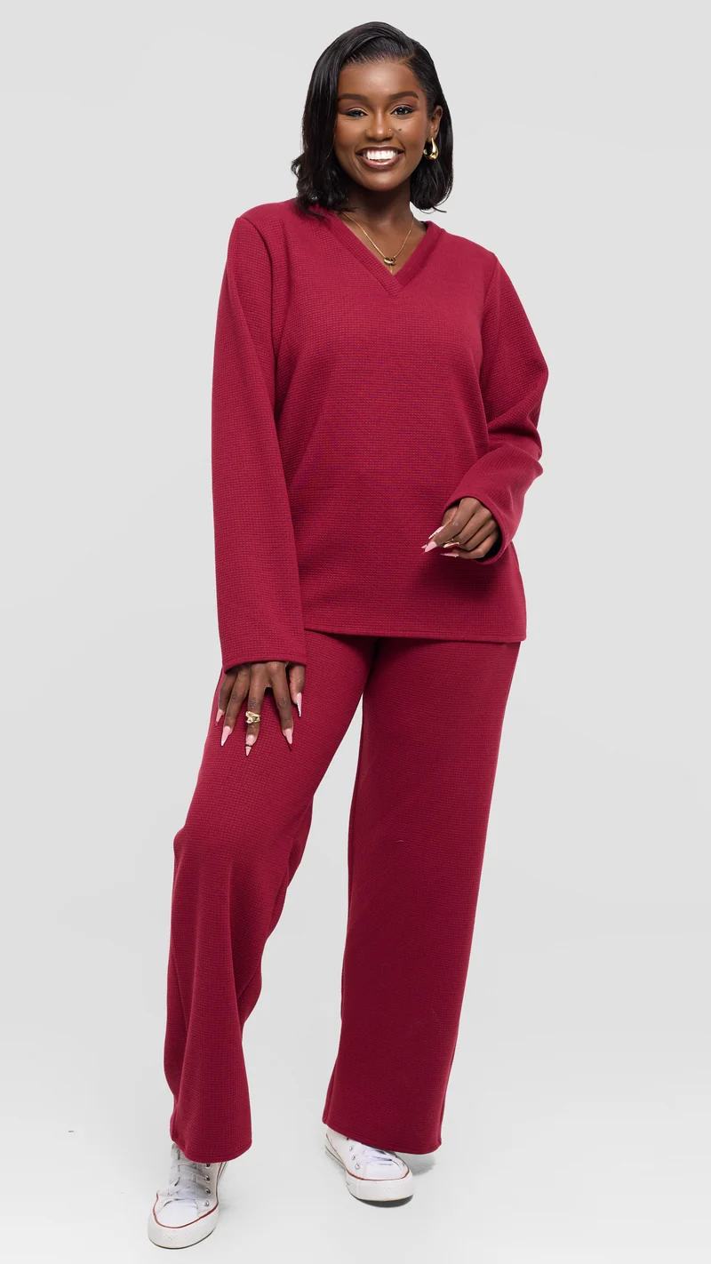 Shiv Shikie X Safari Drawstring Pants in Rib - Mulberry