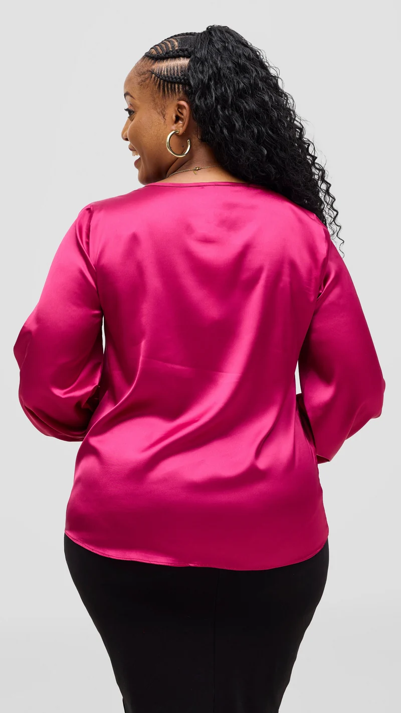 Vivo Tatili Bishop Long Sleeve Top - Fuschia