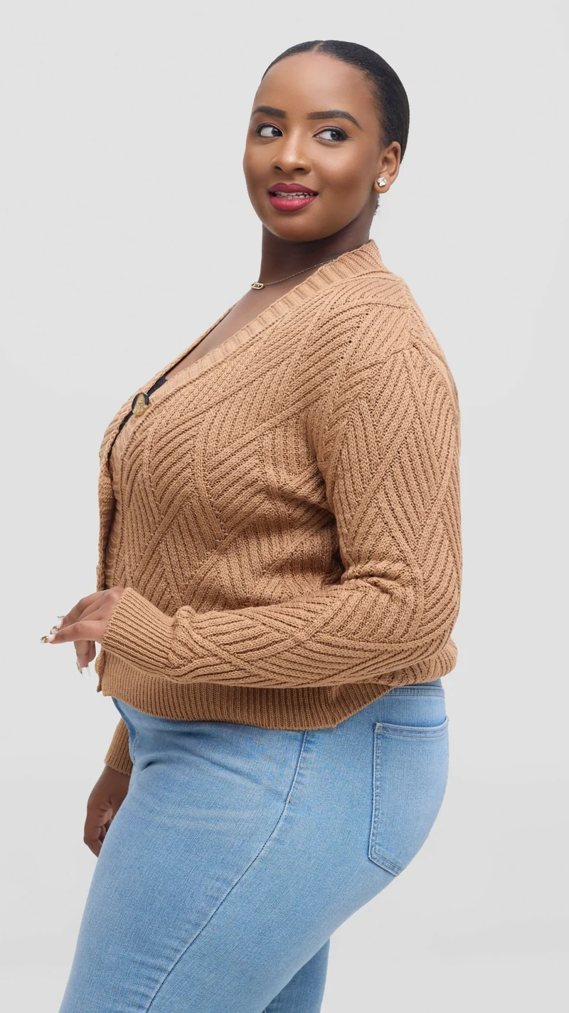 The Fashion Frenzy Button Cardigan Sweater - Brown