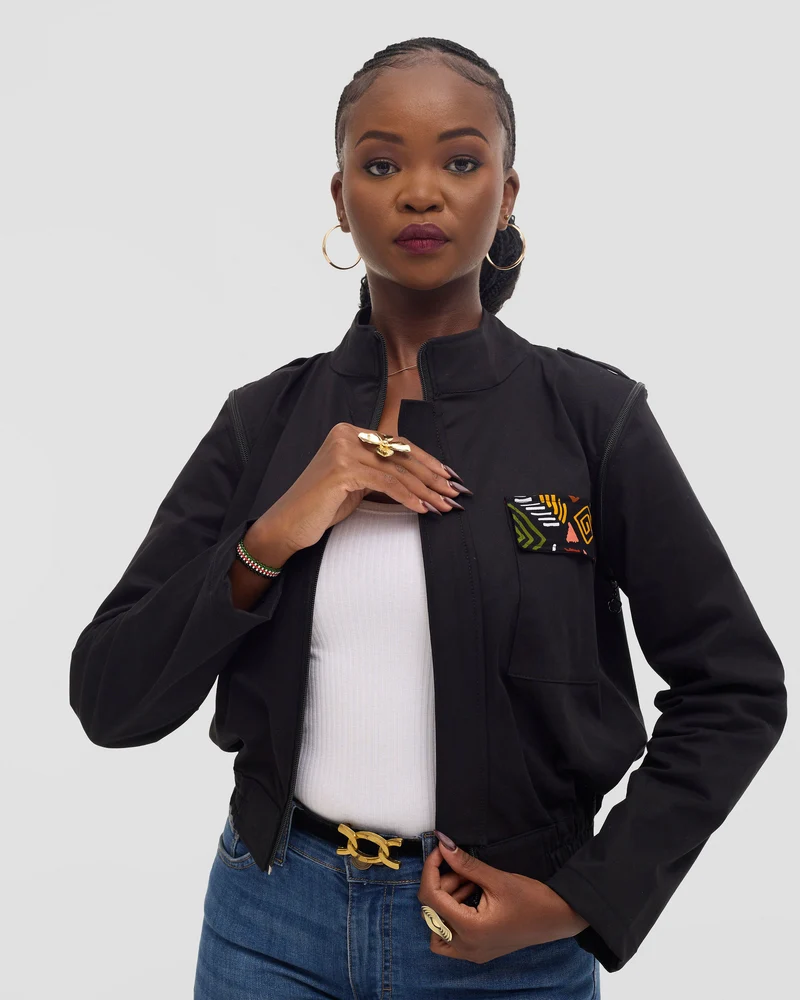 Home of Calor Ladies Convertible Bomber Jacket - Black