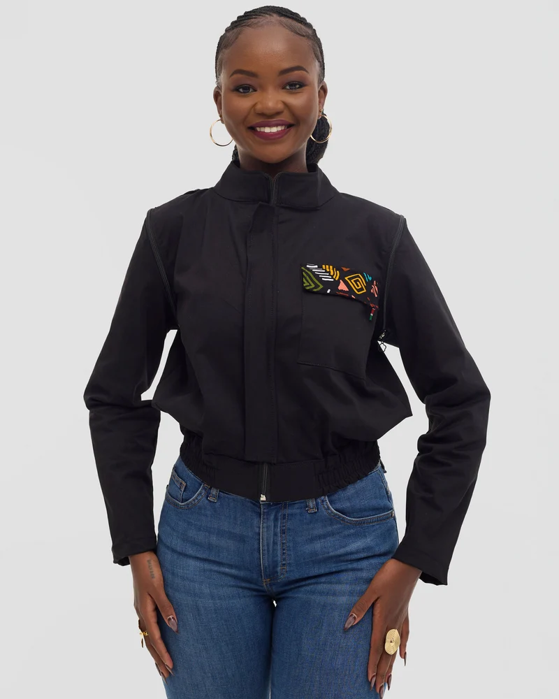 Home of Calor Ladies Convertible Bomber Jacket - Black