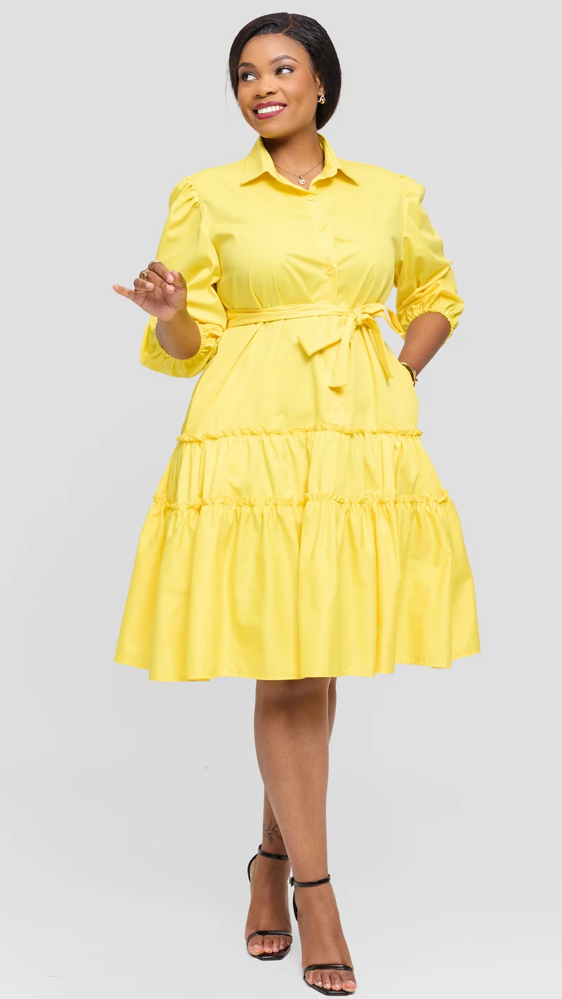 Lizola Suhuyini Shirt Dress - Yellow