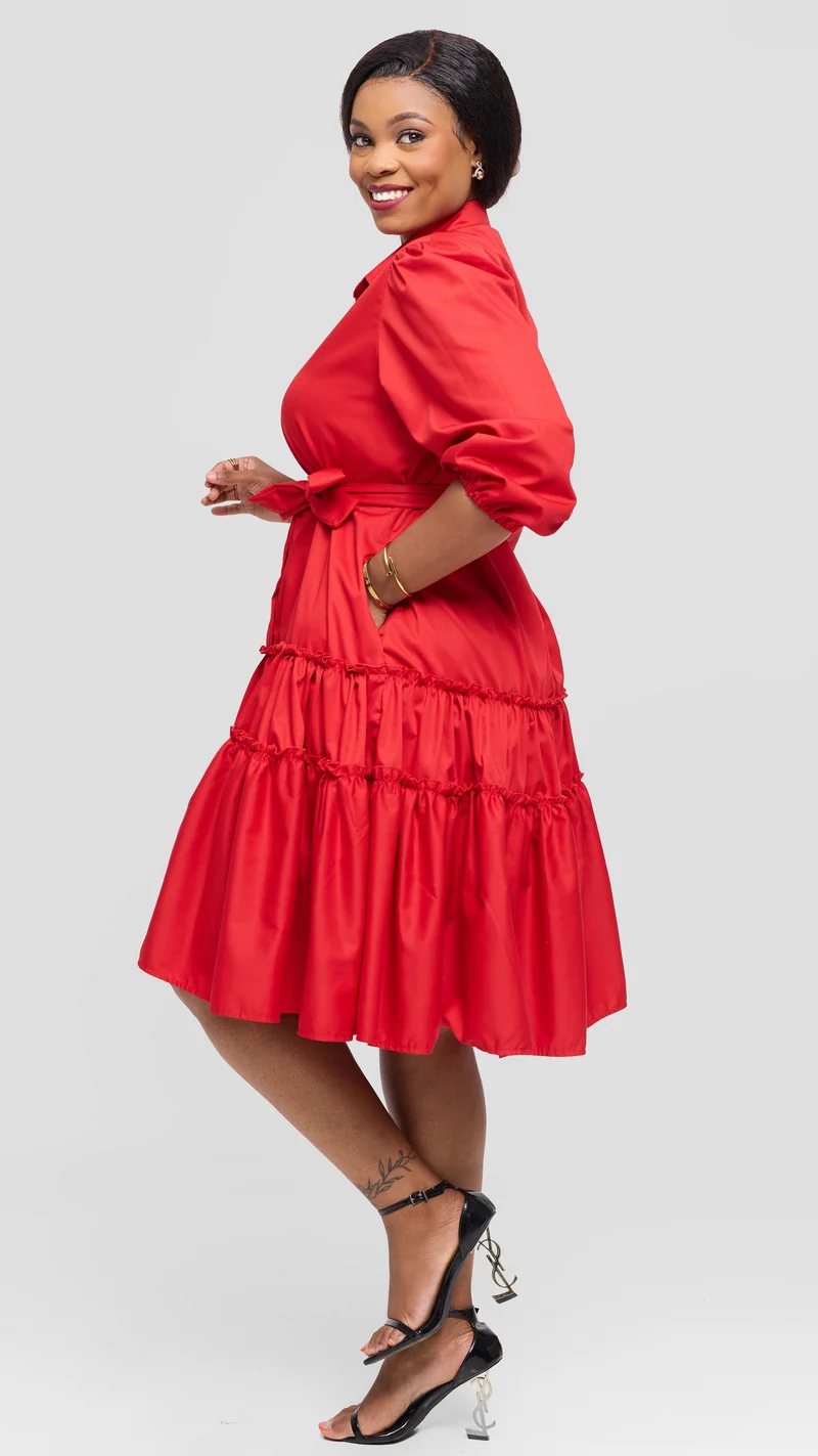 Lizola Suglo Shirt Dress - Red