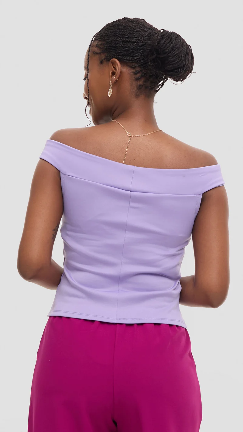 Vivo Boat Neck Top in Scuba - Lilac